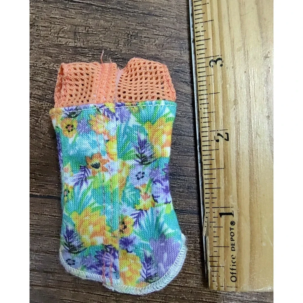 Barbie Doll Skipper Sleeveless Shirt Letter S Floral Print Mesh Detail Z32